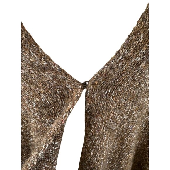 Cabi Poncho Shawl Women's ONE SIZE Cape Heather Brown Ruffle Hem Flowy - Picture 2 of 11